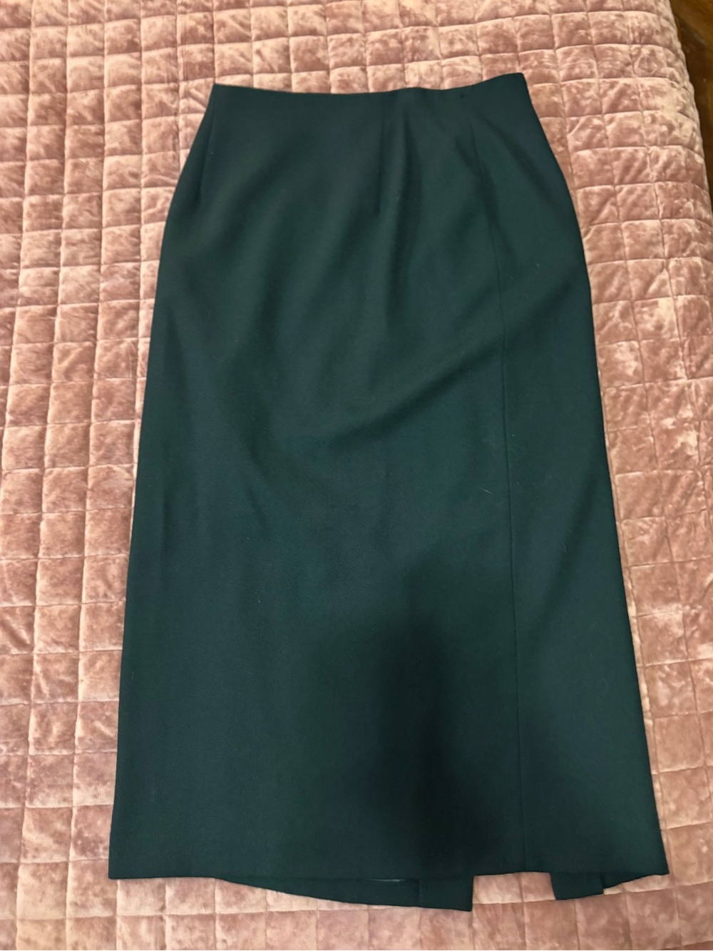 Vintage Jones New York Wool Midi Skirt Women’s 12 Dark Green Made in USA